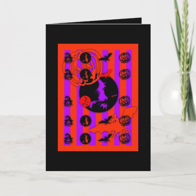 Electric Pop Colors Halloween greeting Card (Front)
