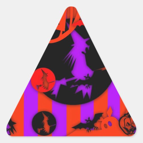 Electric Pop Colors Halloween triangle sticker