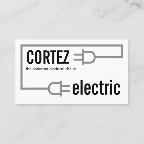 Electric Power Plug Circuit Repair Business Card