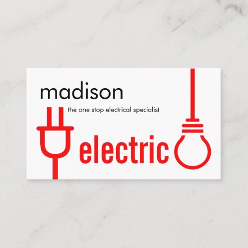 Electric Power Plug Light Bulb Business Card