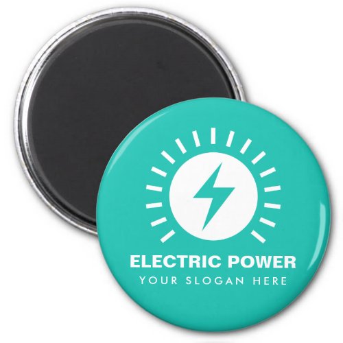 Electric power voltage logo magnet for business