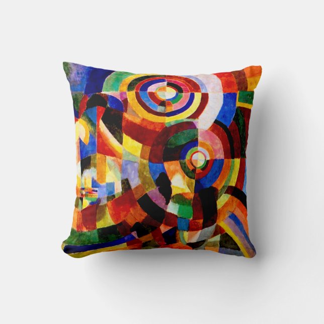 Electric Prisms by Sonia Delaunay Throw Pillow (Front)