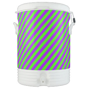 Electric Psychedelic Purple And Harlequin Green Beverage Cooler