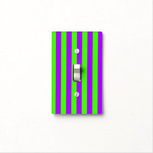 Electric Psychedelic Purple And Harlequin Green Light Switch Cover
