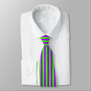 Electric Psychedelic Purple And Harlequin Green Neck Tie