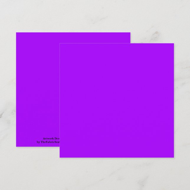 Electric Psychedelic Purple Solid Color Card (Front/Back)