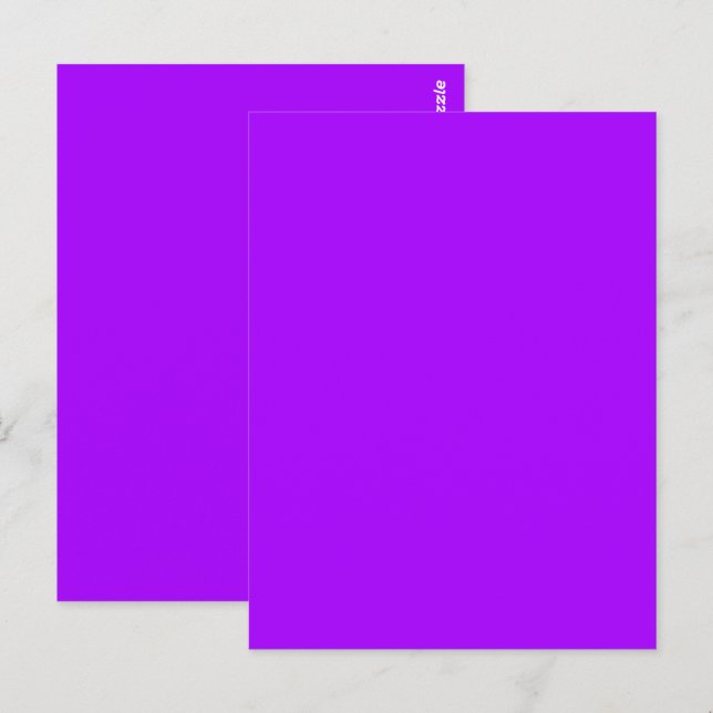 Electric Psychedelic Purple Solid Color Postcard (Front/Back)