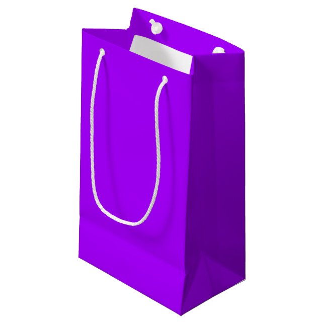 Electric Psychedelic Purple Solid Color Small Gift Bag (Front Angled)