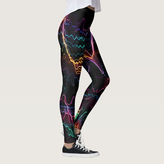 Electric Pulse: Symphony of Neon Frequencies Leggings (Right)