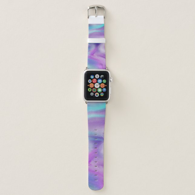 Electric Purple Blue Fluid Marble Apple Watch Band (Front)