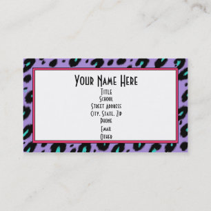 Electric Purple Cheetah Business Card