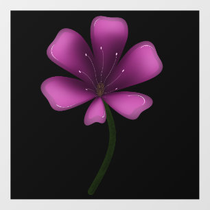Electric Purple Glossy Bloom Moody Dark Botanical Wall Decal