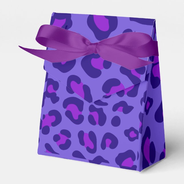 "Electric Purple Leopard" Favor Boxes (Front Side)