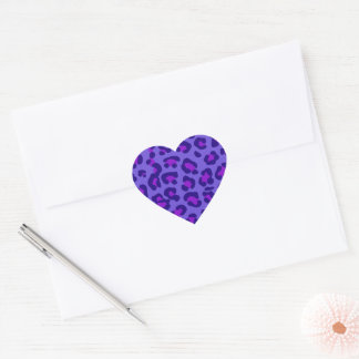 "Electric Purple Leopard" Heart Sticker