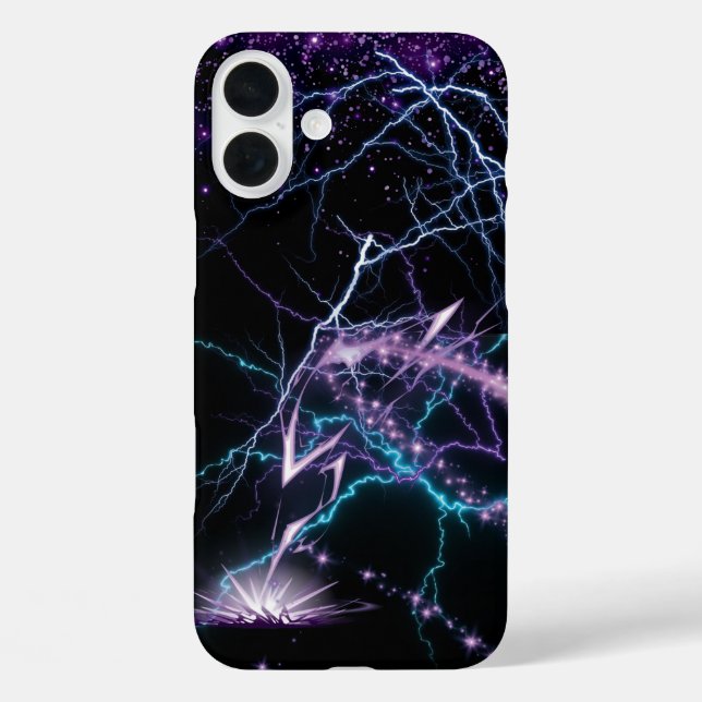 Electric Purple Lightning Storm Phone Case - Cosmi (Back)