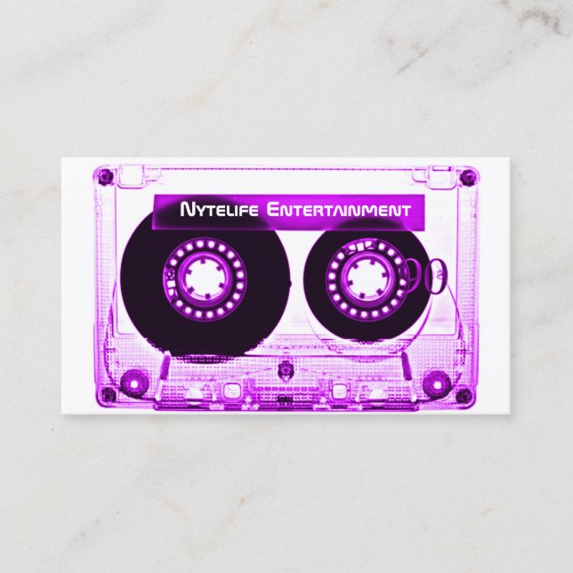 Electric Purple Mixtape Business Card (Front)