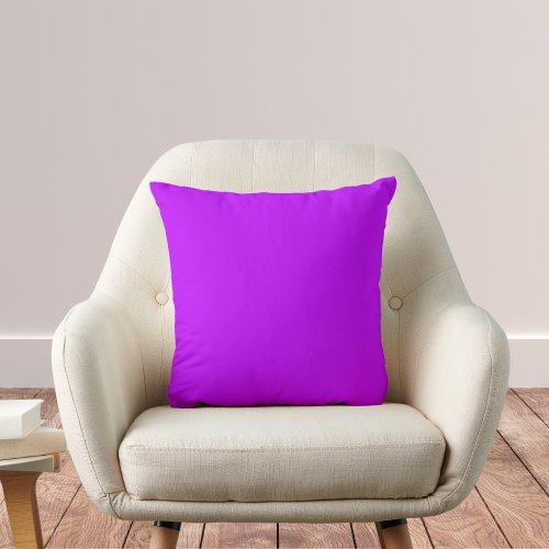Electric Purple Solid Color Throw Pillow