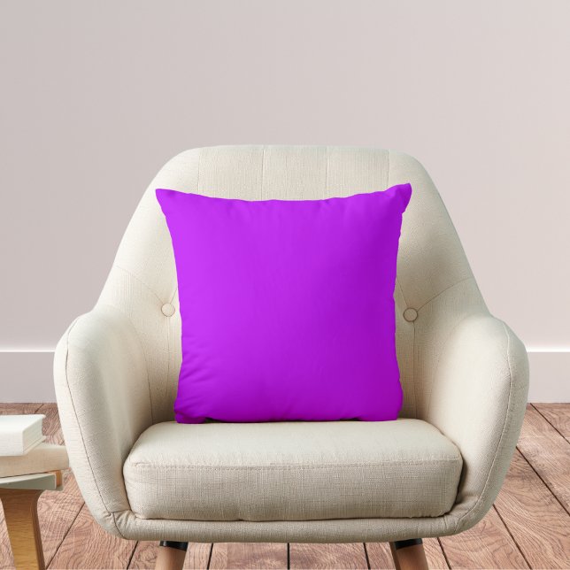 Electric Purple Solid Color Throw Pillow (Creator Uploaded)