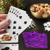 Electric Purple Zebra Stripes Animal Print Playing Cards (In Situ)