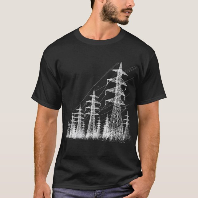 Electric Pylons - Power Lines T-Shirt (Front)