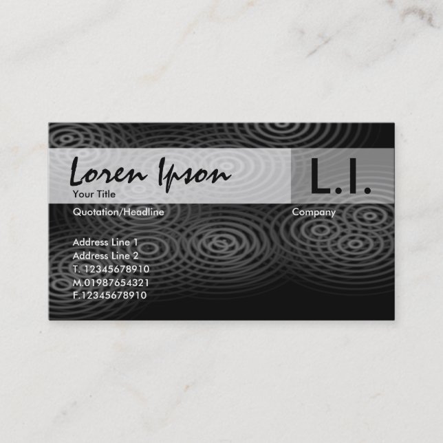 Electric Rain - Gray Business Card (Front)