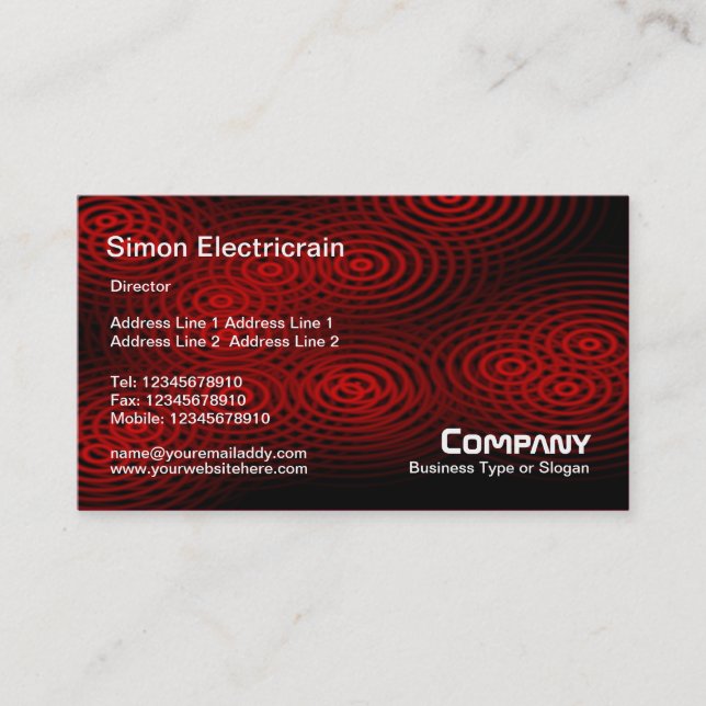Electric Rain (Plain) - Red Business Card (Front)