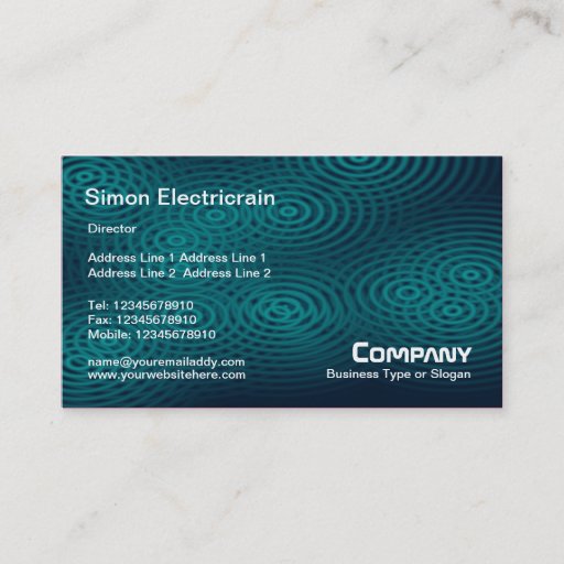 Customizable Electric Rain (Plain) - Teal Business Card Templates