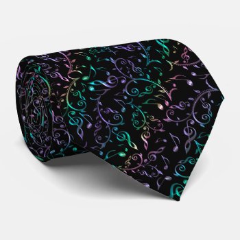 Electric Rainbow Music Notes And Clefs Tie by UROCKDezineZone at Zazzle