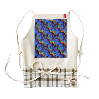 Electric Rainbow Waves Fractal Art Pattern Zazzle HEART Apron