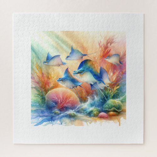 Electric Rays 040624AREF110 _ Watercolor Jigsaw Puzzle