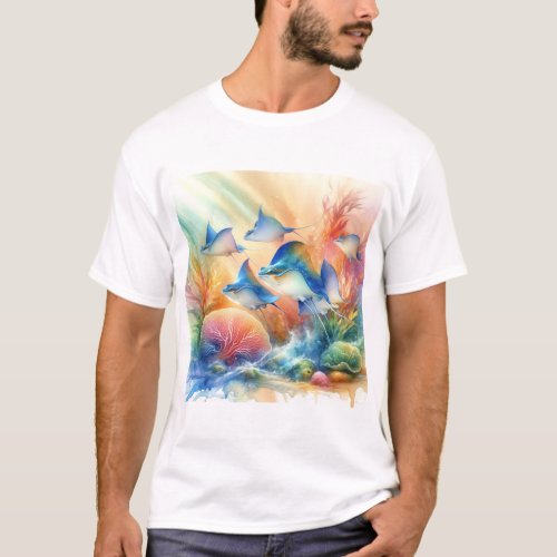 Electric Rays 040624AREF110 _ Watercolor T_Shirt