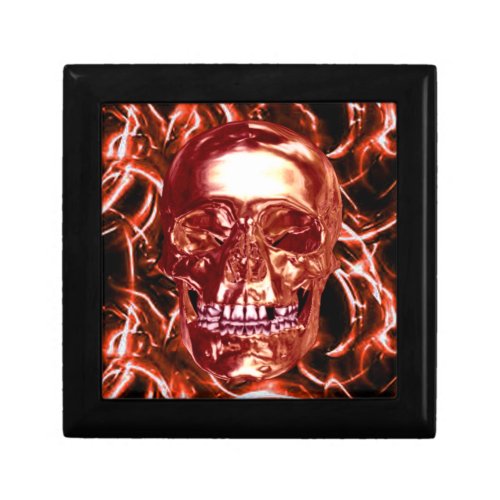 Electric Red Chrome Skull Gift Box