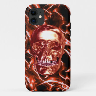 Electric Red Chrome Skull iPhone 5 Case