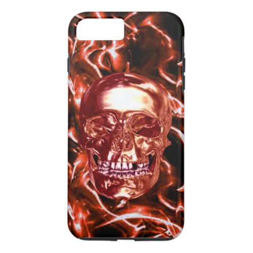 Electric Red Chrome Skull iPhone 7 Case