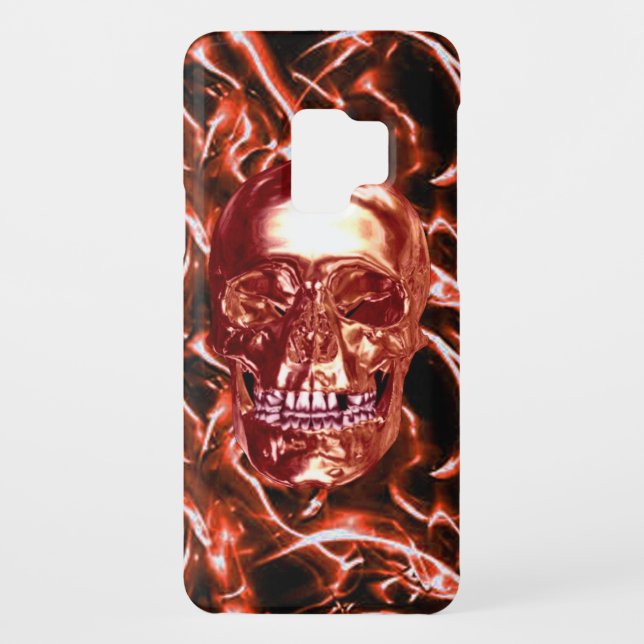 Electric Red Chrome Skull Samsung Galaxy Case (Back)