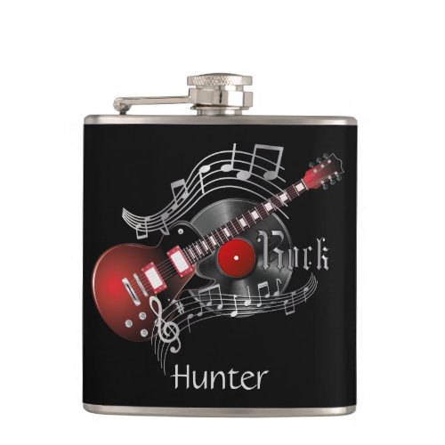 Electric Red Rock Guitar _ Black Flask