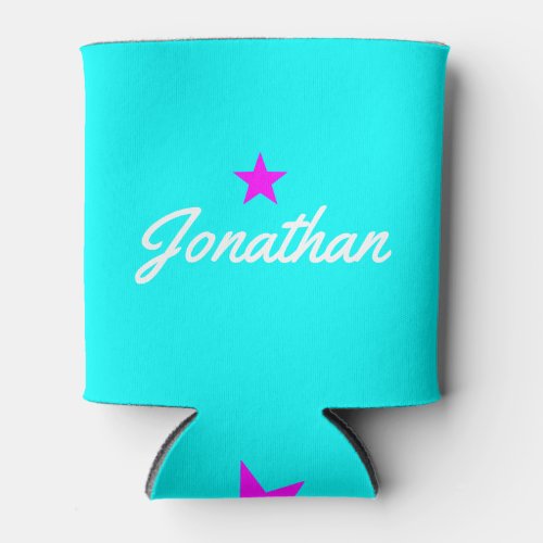 Electric Retro Cyan Vintage PR Star Signature Can Cooler