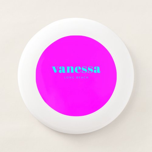 Electric Retro Pink Minimal Modern Classic Name Wham-O Frisbee