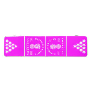 Electric Retro Pink Tropical Pineapple Wedding Beer Pong Table
