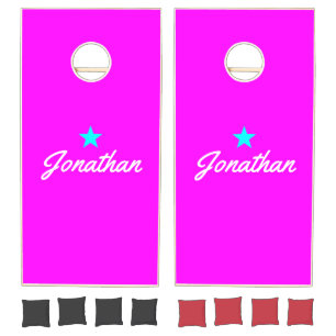 Electric Retro Pink Vintage BL Star Signature Cornhole Set