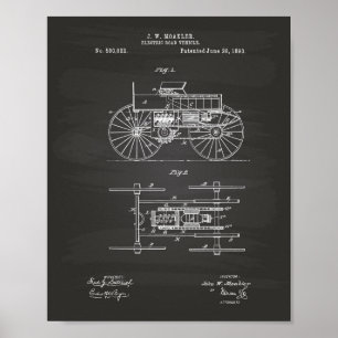 Electric Road Vehicle 1893 Patent Art Chalkboard Poster