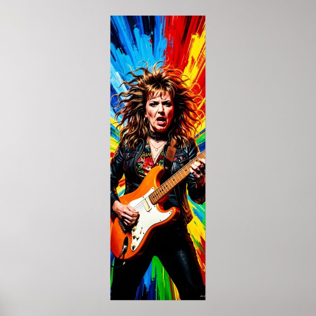 Electric Rock Fury in Color Burst Poster (Front)