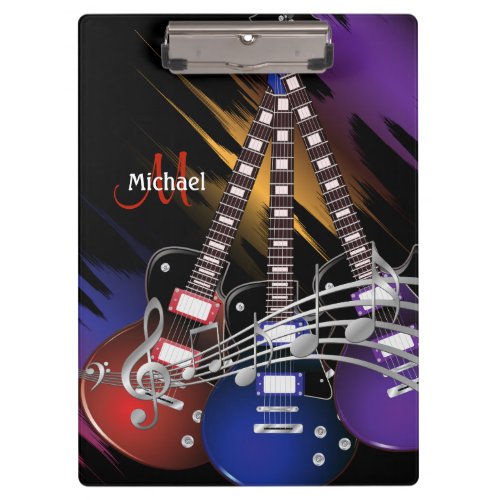 Electric Rock Guitar Music _ Personalize Clipboard
