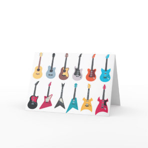 Electric rock guitar thank you card