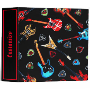 Electric Rock Guitars 3 Ring Binder