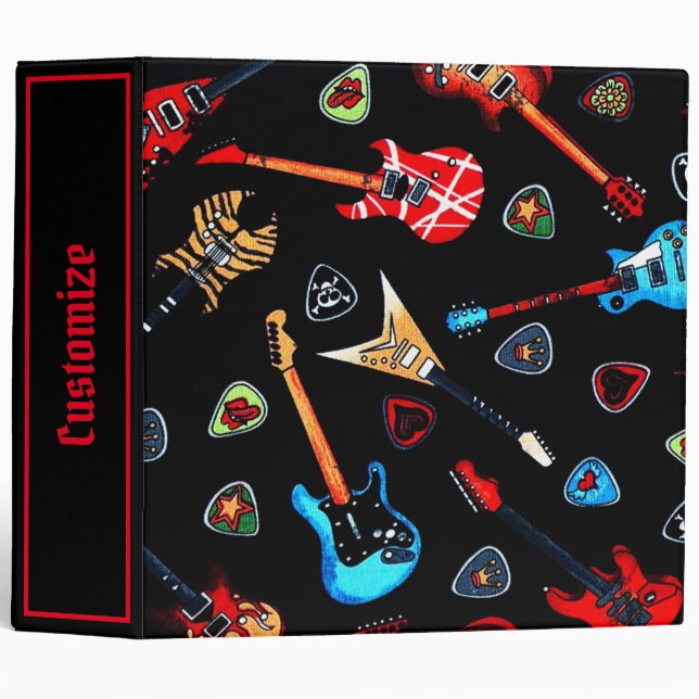Electric Rock Guitars 3 Ring Binder (Front/Spine)