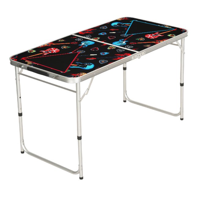 Electric Rock Guitars Beer Pong Table (Angled)