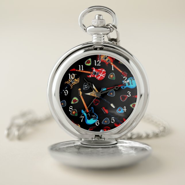 Electric Rock Guitars Pocket Watch (Inside)