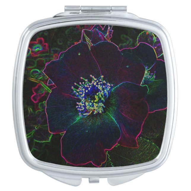 Electric Rose Abstract Compact Mirror (Front)