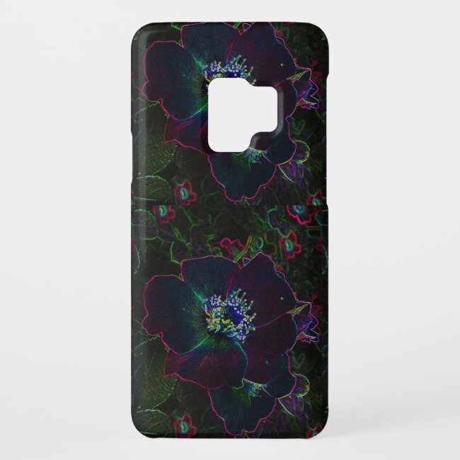 Electric Rose Garden Neon Flowers Galaxy S9 Case